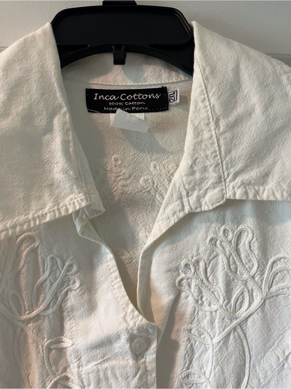 Women’s White Embroidered Cotton Button Shirt